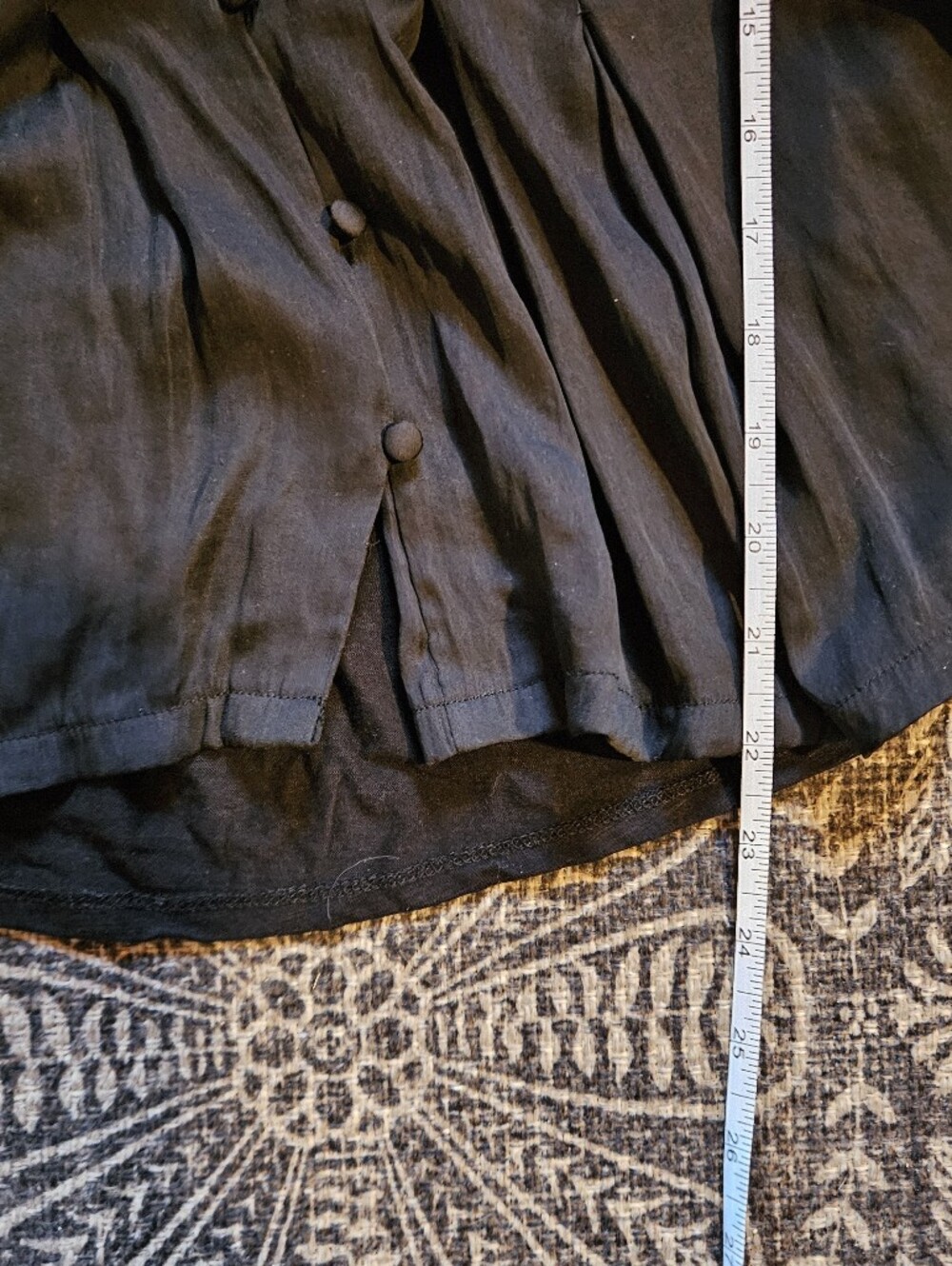 Dolan Black Button-Front Ruffle Sleeve Blouse - Picture 7 of 8